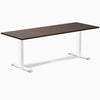 zero rubberwood fixed office desk dark walnut - Desky