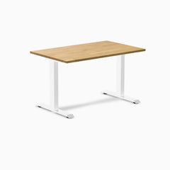 zero rubberwood fixed office desk light oak - Desky