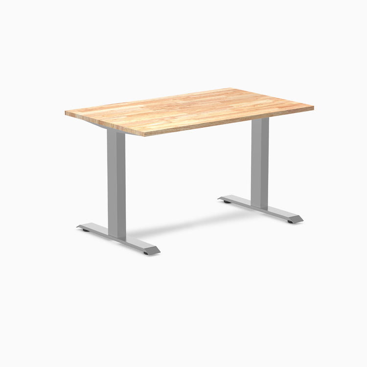 zero rubberwood fixed office desk natural rubber - Desky