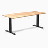 zero rubberwood fixed office desk natural rubber - Desky