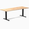 zero rubberwood fixed office desk natural rubber - Desky