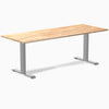 zero rubberwood fixed office desk natural rubber - Desky