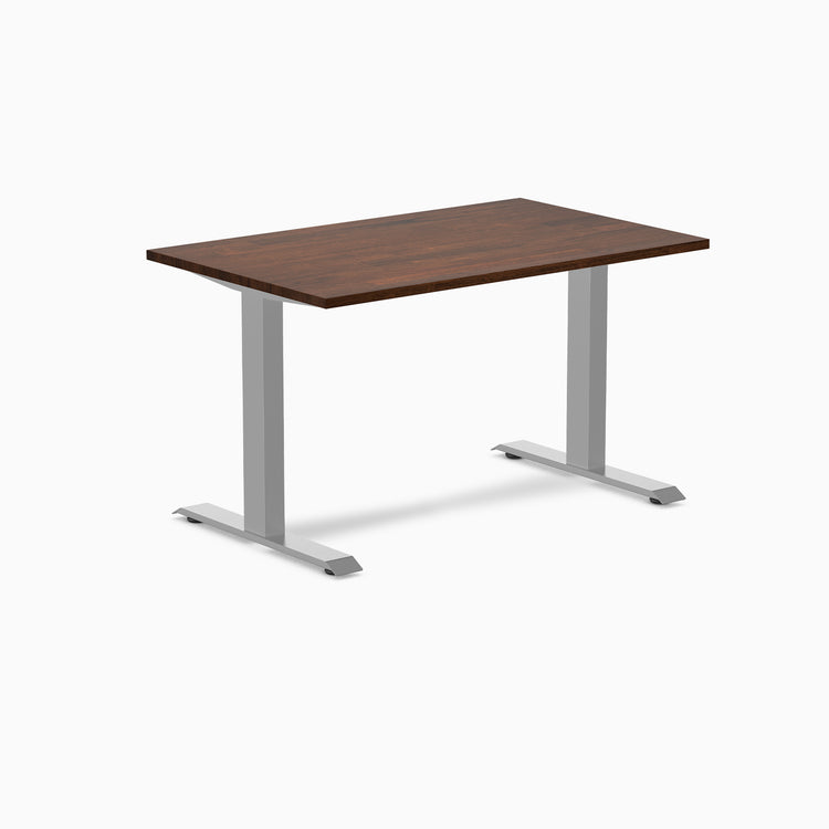 zero rubberwood fixed office desk red walnut - Desky