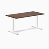 zero rubberwood fixed office desk red walnut - Desky