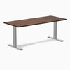 zero rubberwood fixed office desk red walnut - Desky