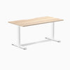 Zero scalloped fixed office desk classic oak - Desky