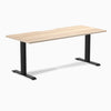 Zero scalloped fixed office desk classic oak - Desky