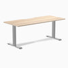 Zero scalloped fixed office desk classic oak - Desky