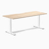 Zero scalloped fixed office desk classic oak - Desky