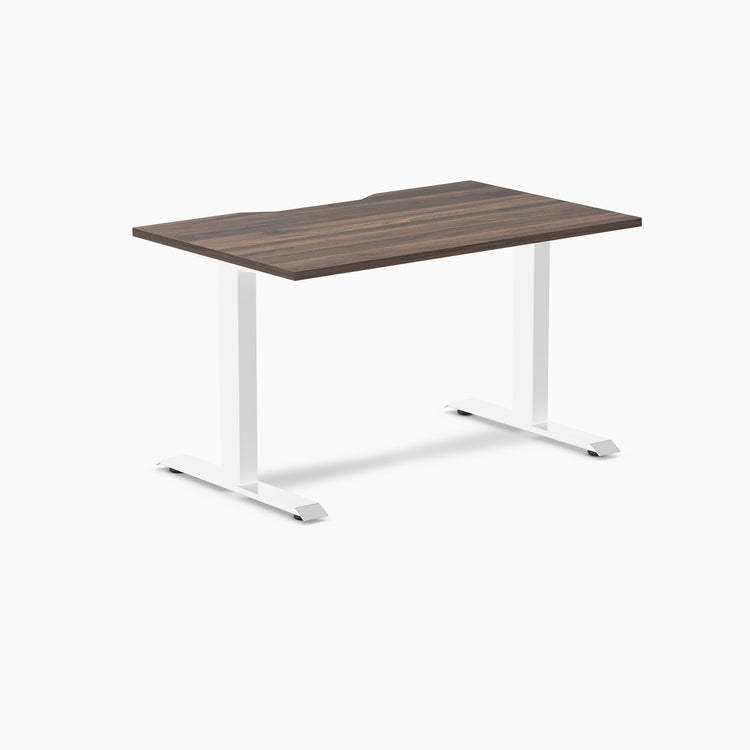 Zero scalloped fixed office desk jarrah legno - Desky