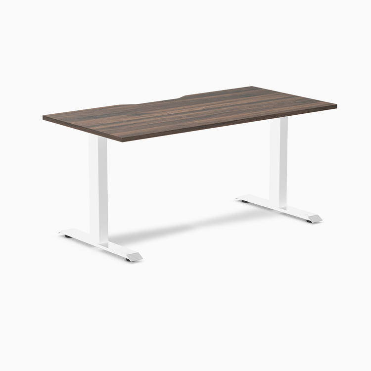 Zero scalloped fixed office desk jarrah legno - Desky