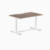 Zero scalloped fixed office desk natural walnut - Desky