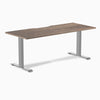 Zero scalloped fixed office desk natural walnut - Desky