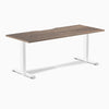 Zero scalloped fixed office desk natural walnut - Desky