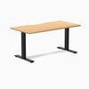 Zero scalloped fixed office desk select beech - Desky