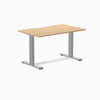 Zero scalloped fixed office desk sublime teak - Desky