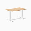 Zero scalloped fixed office desk sublime teak - Desky