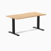 Zero scalloped fixed office desk sublime teak - Desky