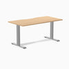 Zero scalloped fixed office desk sublime teak - Desky