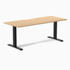 Zero scalloped fixed office desk sublime teak - Desky