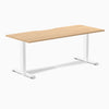 Zero scalloped fixed office desk sublime teak - Desky