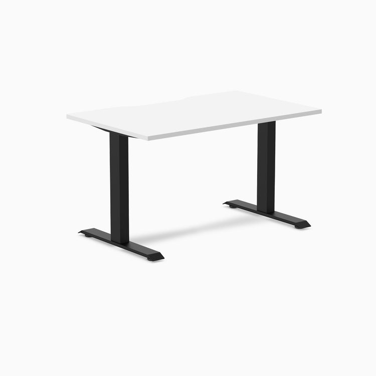 Zero scalloped fixed office desk white melamine - Desky