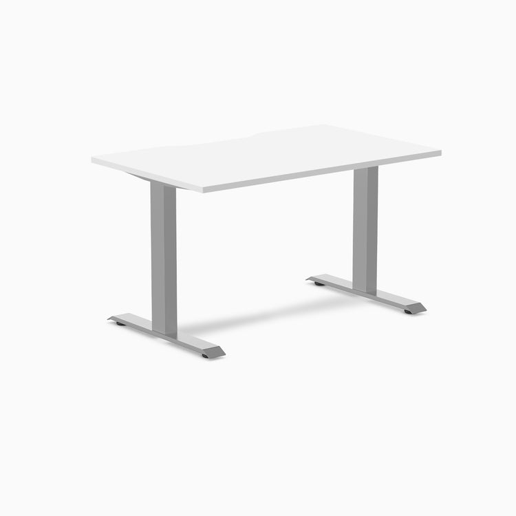 Zero scalloped fixed office desk white melamine - Desky