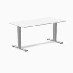 Zero scalloped fixed office desk white melamine - Desky
