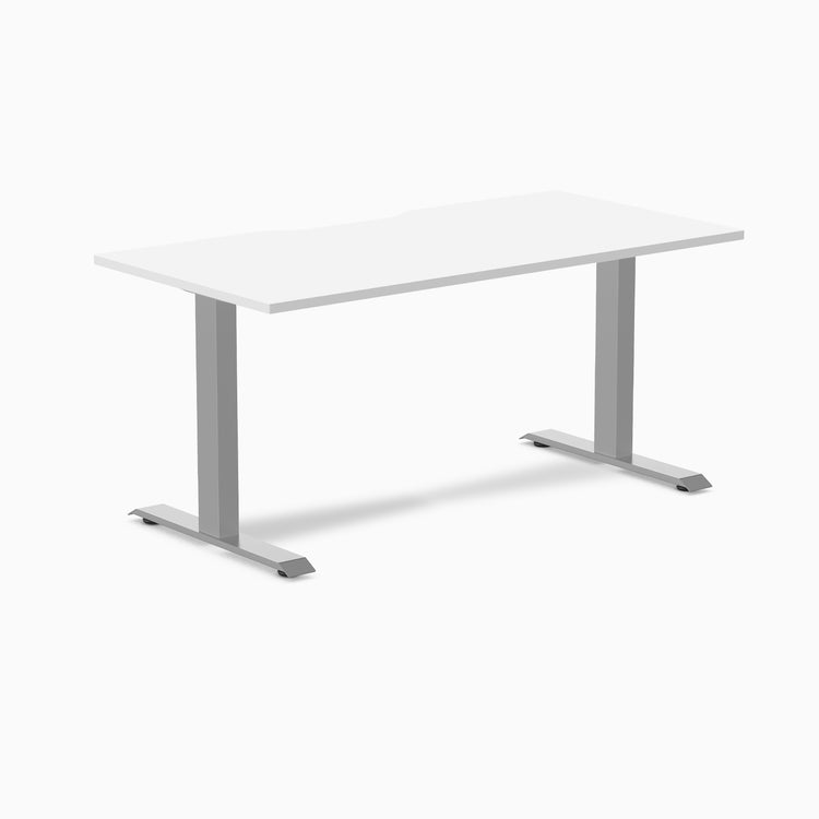 Zero scalloped fixed office desk white melamine - Desky