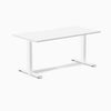 Zero scalloped fixed office desk white melamine - Desky