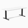 Zero scalloped fixed office desk white melamine - Desky