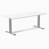 Zero scalloped fixed office desk white melamine - Desky