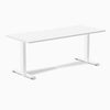 Zero scalloped fixed office desk white melamine - Desky