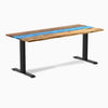 Electric resin hardwood sit stand desk Teak river - Desky