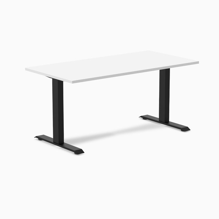 Zero melamine fixed office desk white desktop - Desky