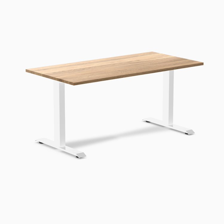 Desky zero hardwood white oak fixed office desk