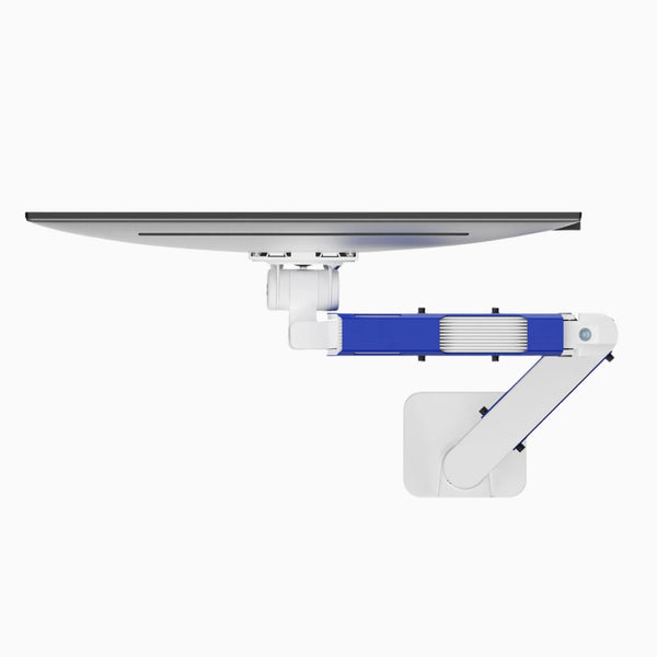 VESA compatible heavy duty blue and white arm