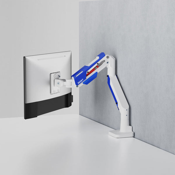 Desky blue and white monitor arm