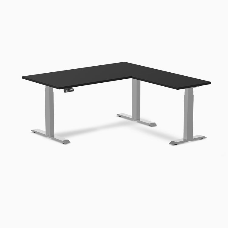 Desky Eco L-Shape Melamine Sit Stand Desk-Black Desky®