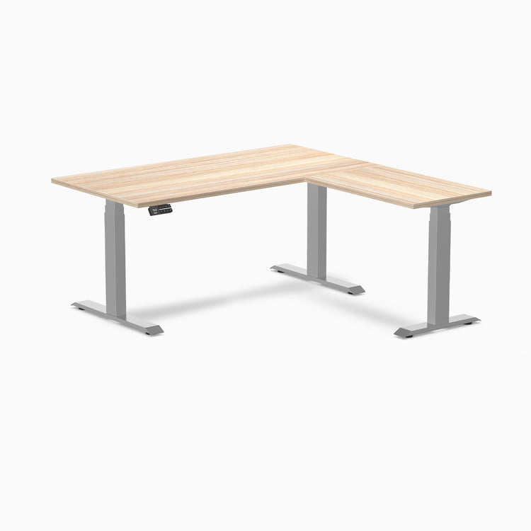 Desky Eco L-Shape Melamine Sit Stand Desk-Classic Oak Desky®