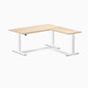 Desky Eco L-Shape Melamine Sit Stand Desk-Classic Oak Desky®