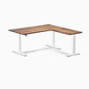 Electric l-shape hardwood sit stand desk pheasantwood - Desky