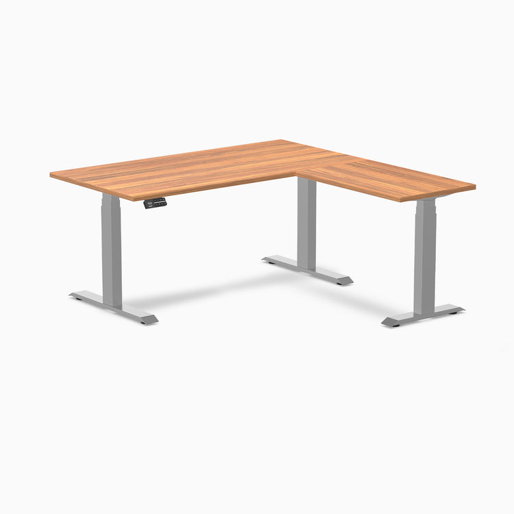 Desky Eco L-Shape Melamine Sit Stand Desk-Prime Oak Desky®