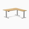 Electric L-shape standing desk in rubberwood light oak rubberwood - Desky