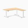 Desky Eco L-Shape Melamine Sit Stand Desk-Sublime Teak Desky®