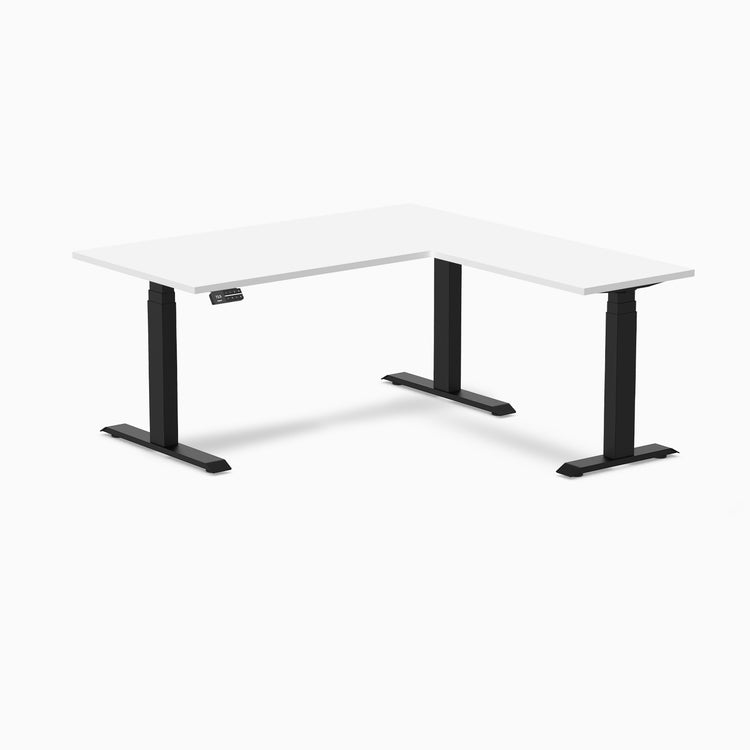 Desky Eco L-Shape Melamine Sit Stand Desk-White Desky®