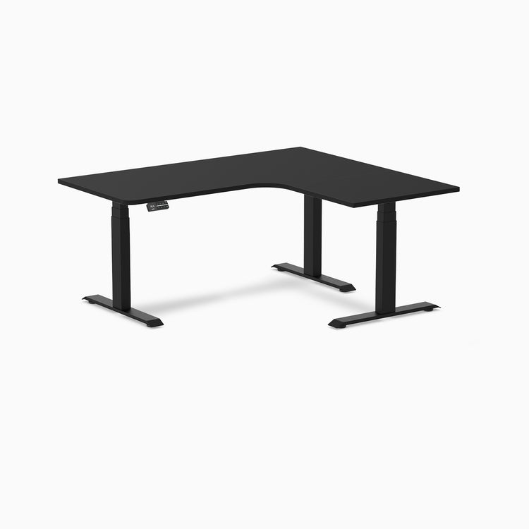 Desky L-Shape Melamine Sit Stand Desk-Black Desky®