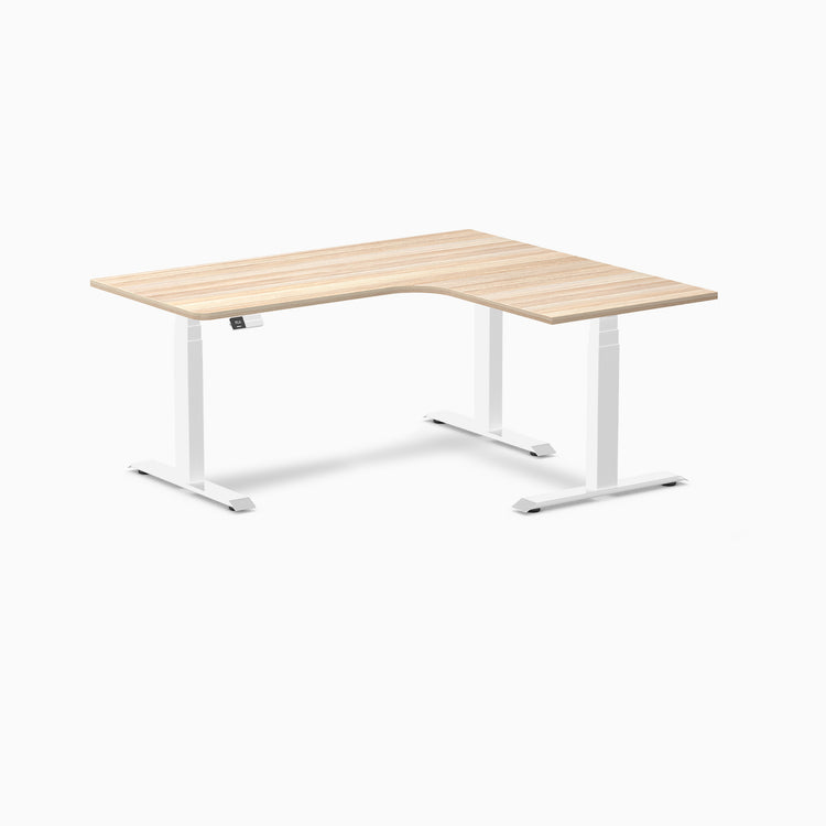 Desky L-Shape Melamine Sit Stand Desk-Classic Oak Desky®