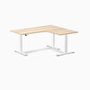 Desky L-Shape Melamine Sit Stand Desk-Classic Oak Desky®