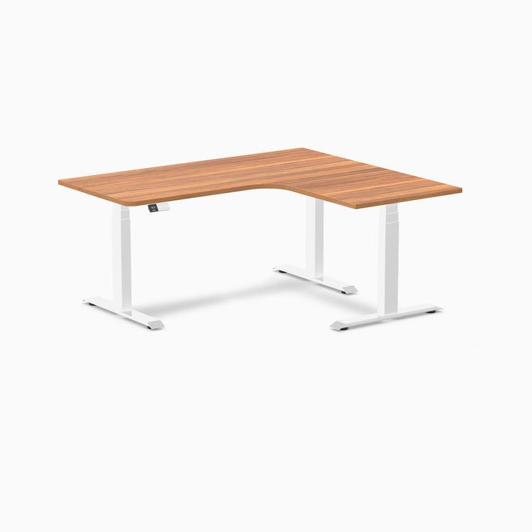 Desky L-Shape Melamine Sit Stand Desk-Prime oak Desky®